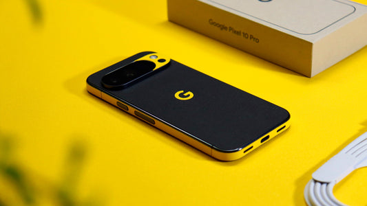 Textured Matt Black vinyl skin on a Google Pixel phone; finish example