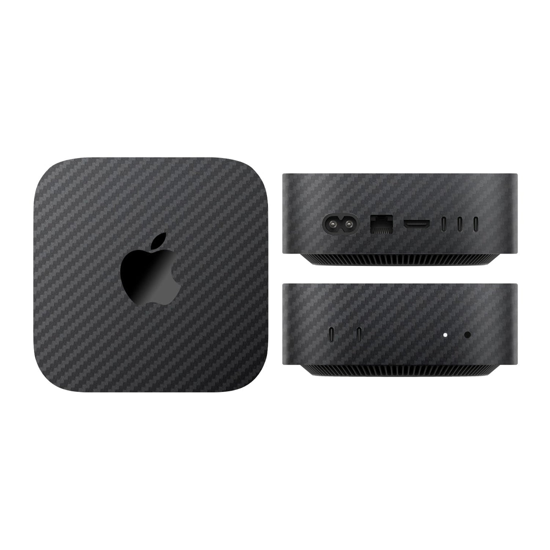 Mac mini M4 with a Black Carbon skin, XtremeSkins catalogue render
