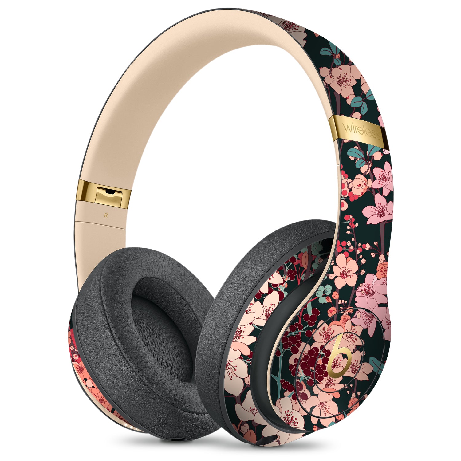 Beats Studio 3 Wireless Headphone Art Vintage Floral skin