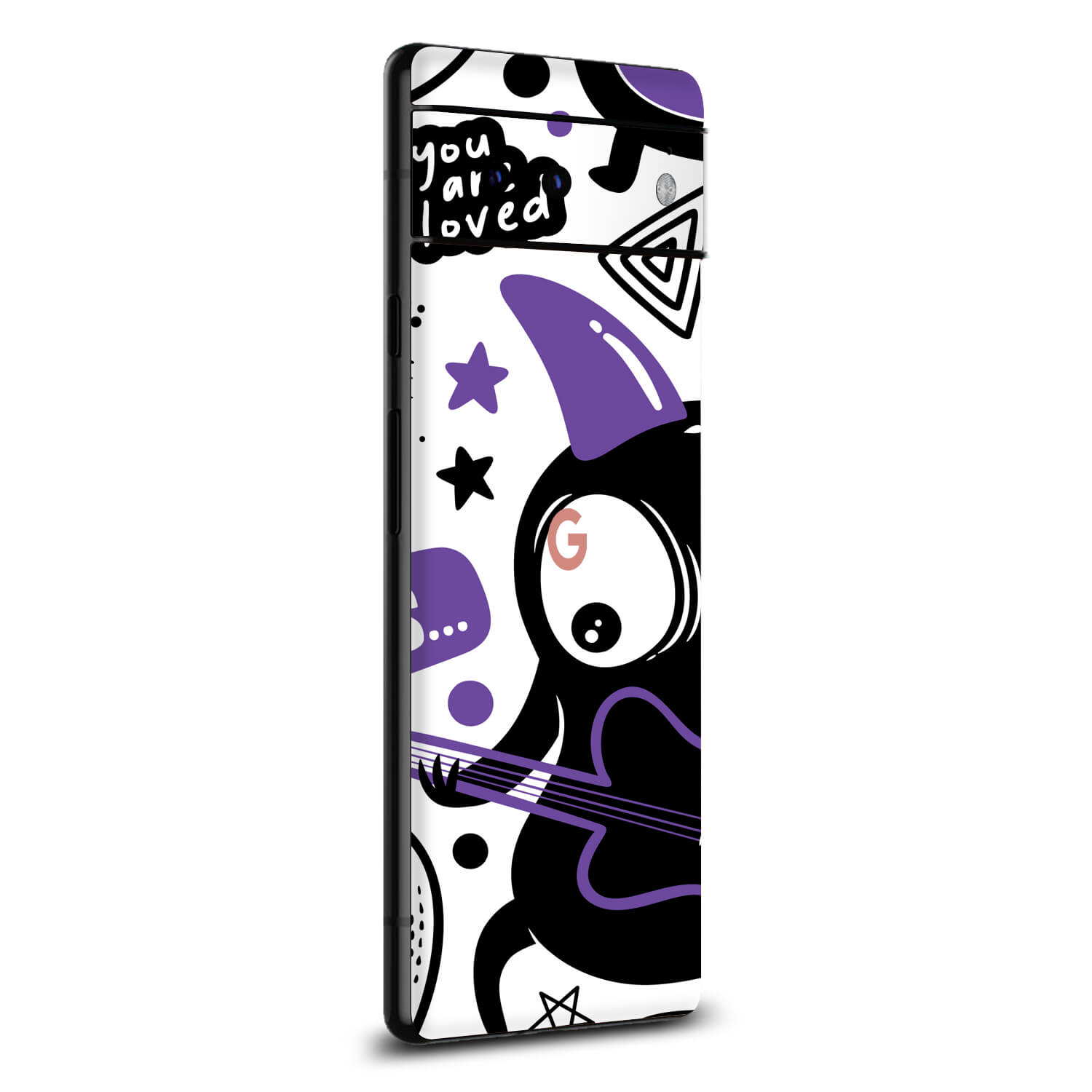 Google Pixel 6 Doodles monster purple skins