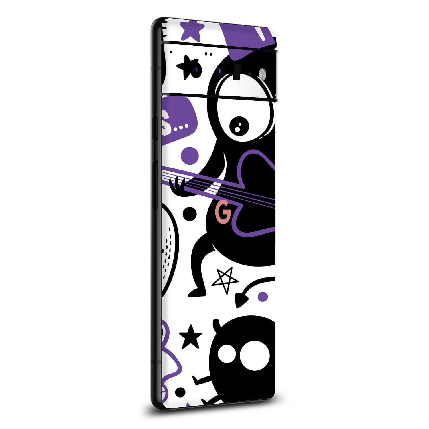 Google Pixel 6 Pro Doodles monster purple skins
