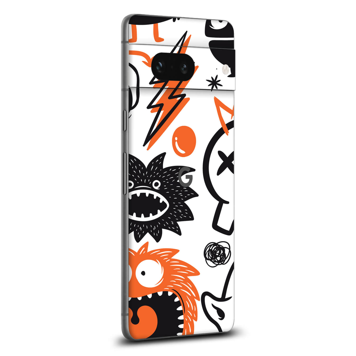Google Pixel 8 Doodles monster orange skins