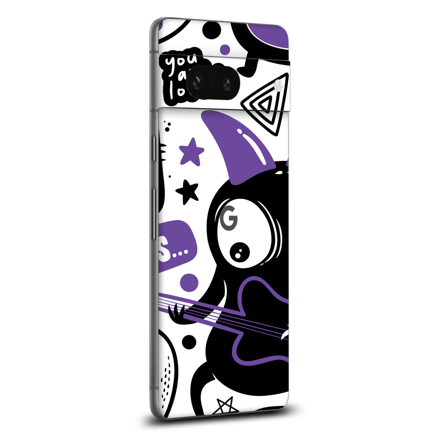 Google Pixel 8 Doodles monster purple skins