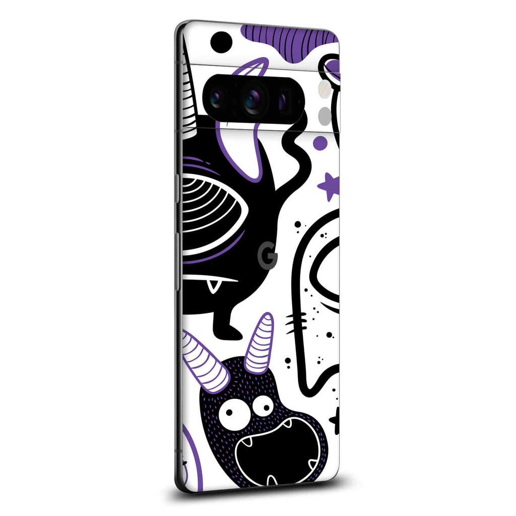 Google Pixel 8 Pro Doodles monster purple skins