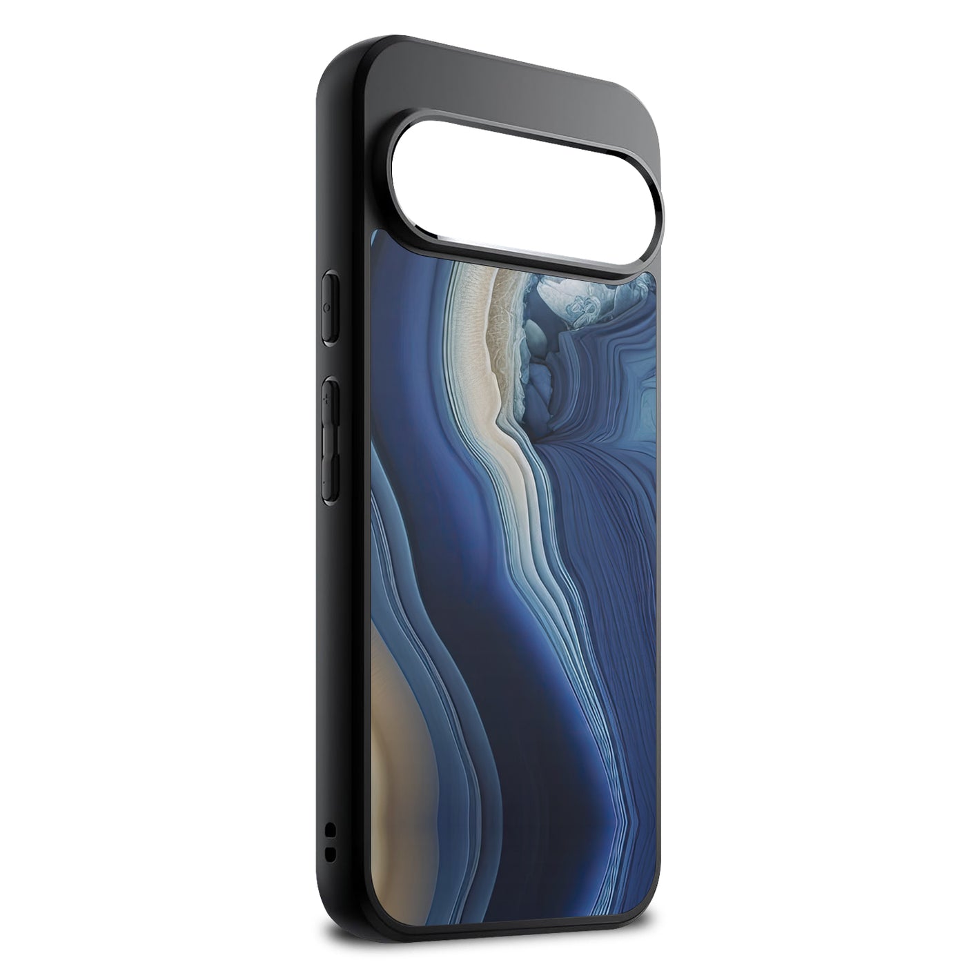 A Google Pixel 10 phone case with a multicolored geometric pattern design.