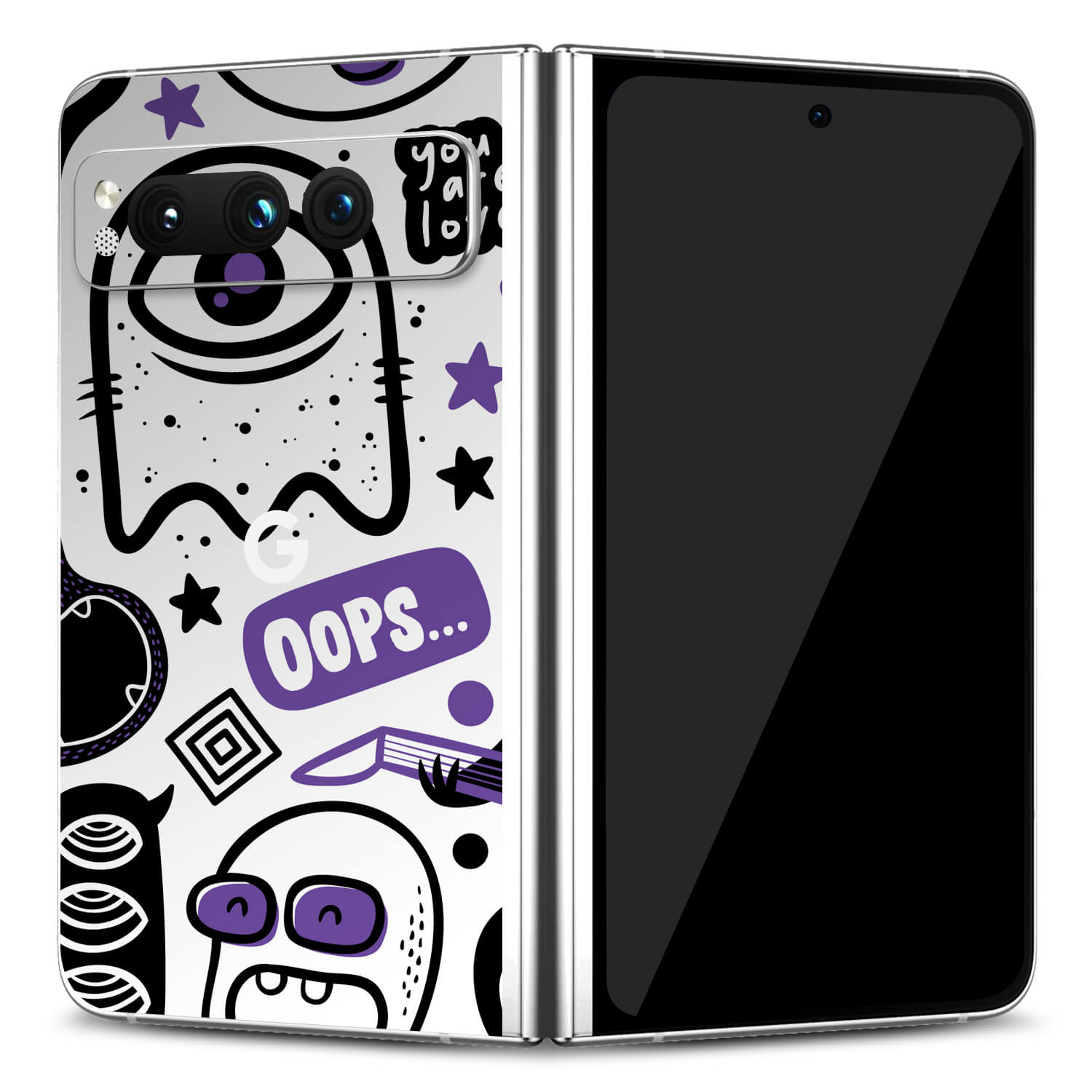 Google Pixel Fold Doodles monster orange skins