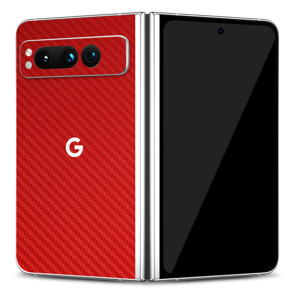 Google Pixel Fold Red carbon fibre skins