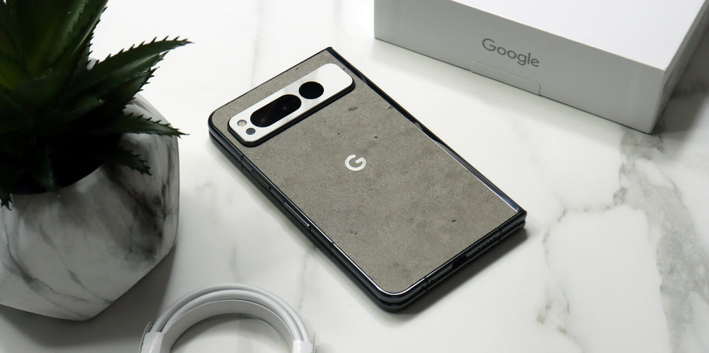 Google Pixel Fold Sahara concrete skins