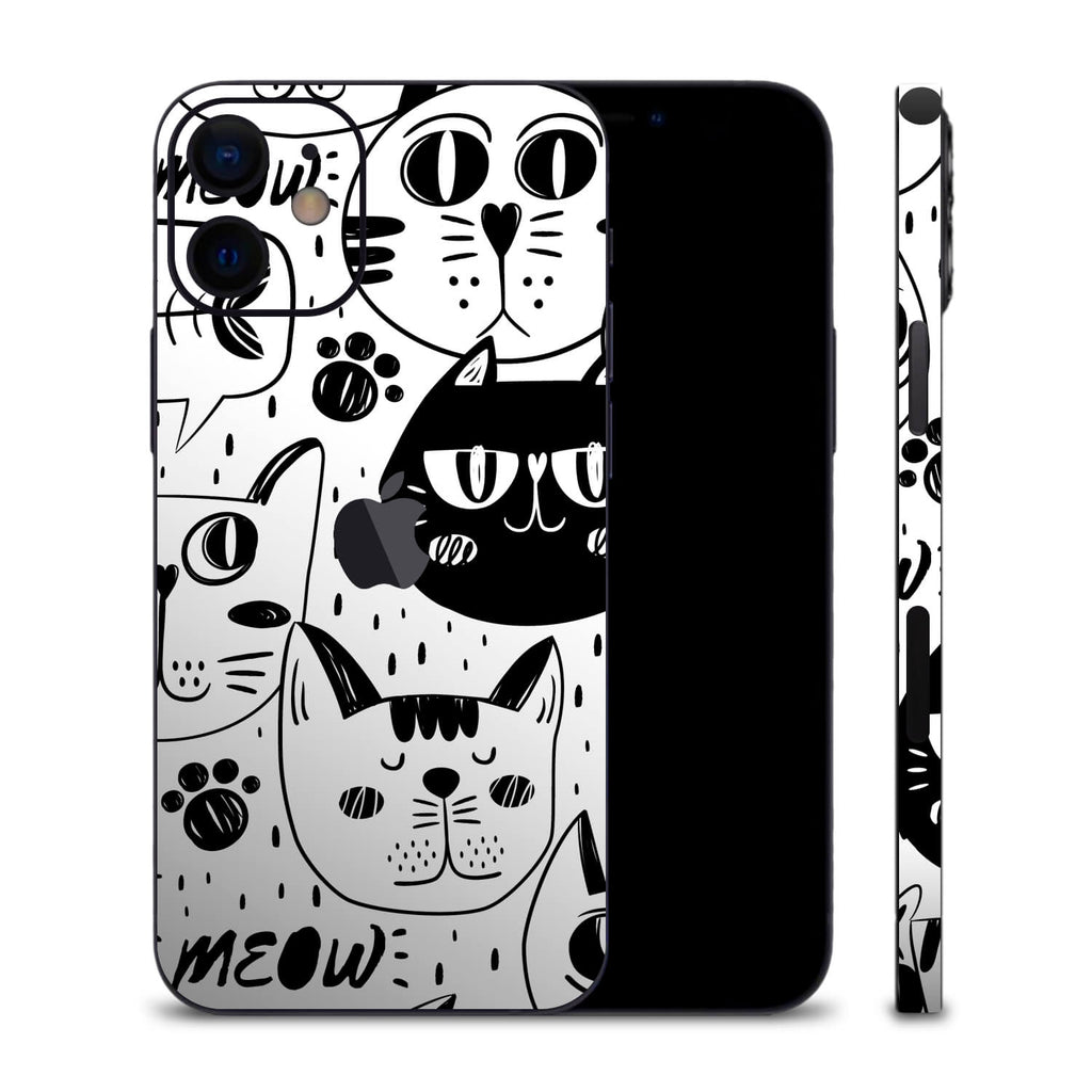 iPhone 12 Doodles cat skins