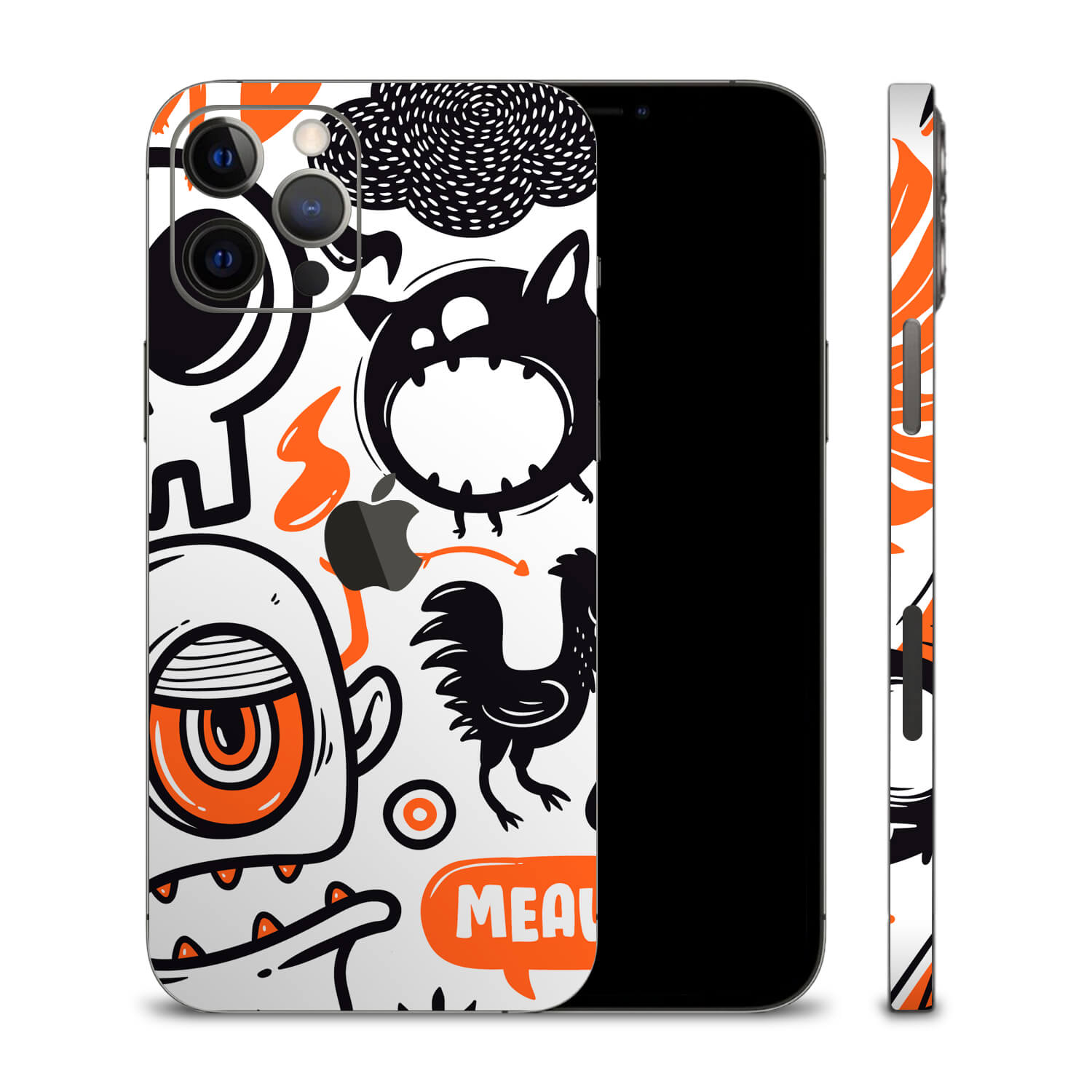 iPhone 12 Pro Doodles monster orange skins