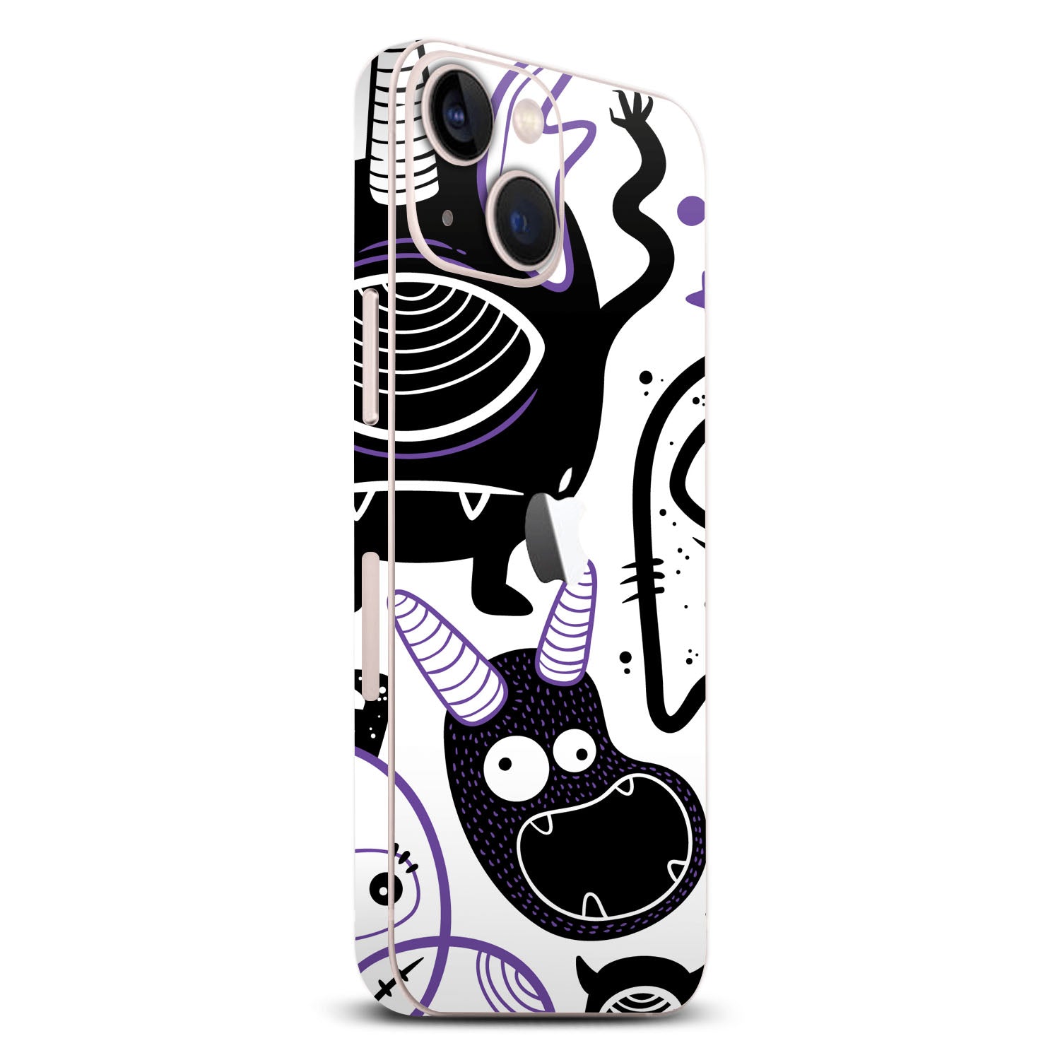 iPhone 13 Mini Doodles monster purple skins