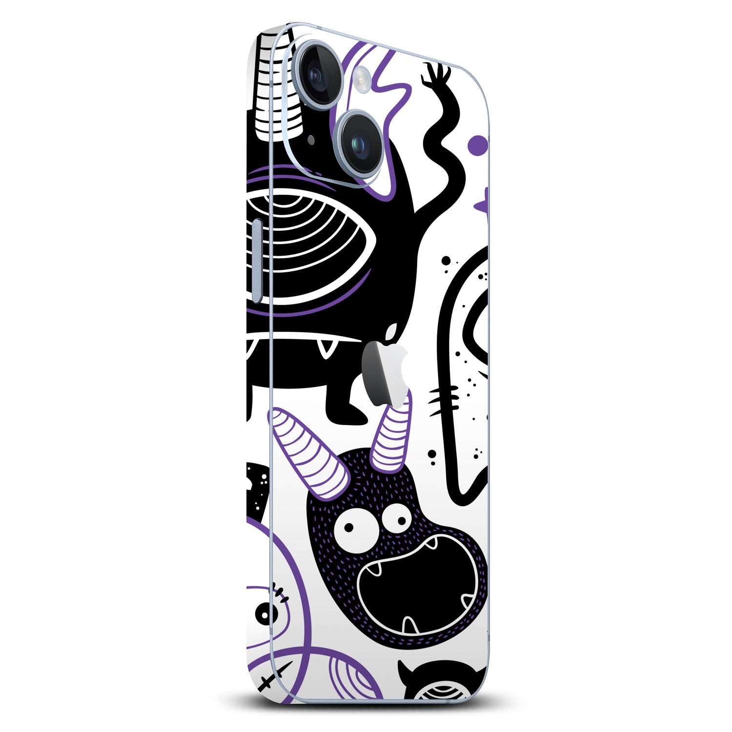 iPhone 14 Plus Doodles monster purple skins