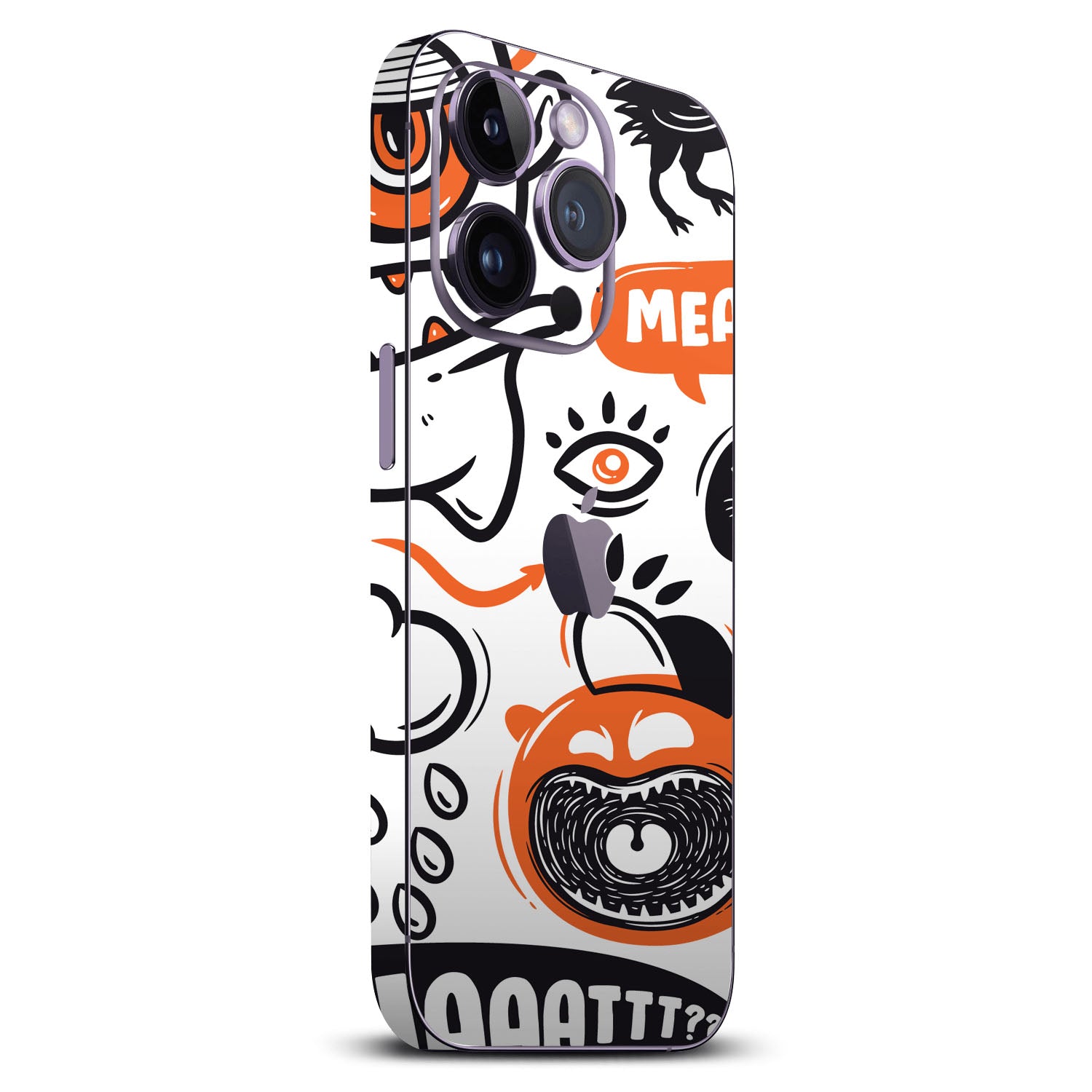 iPhone 14 Pro Max Doodles monster orange skins