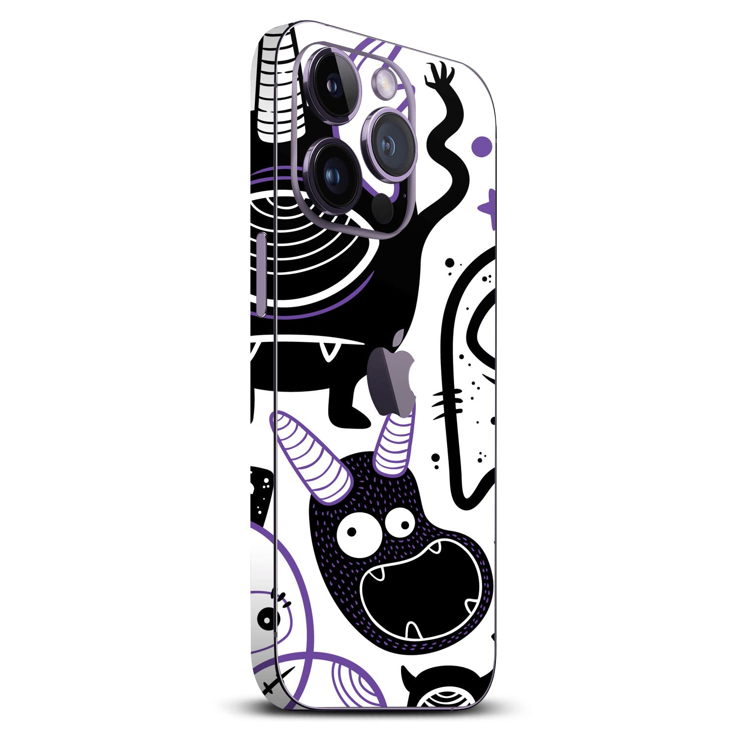 iPhone 14 Pro Doodles monster purple skins