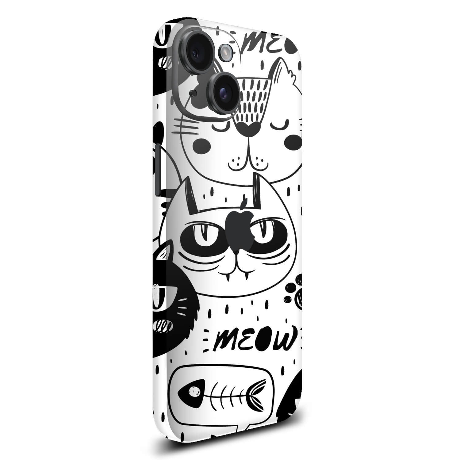 iPhone 15 Plus Doodles cat skins
