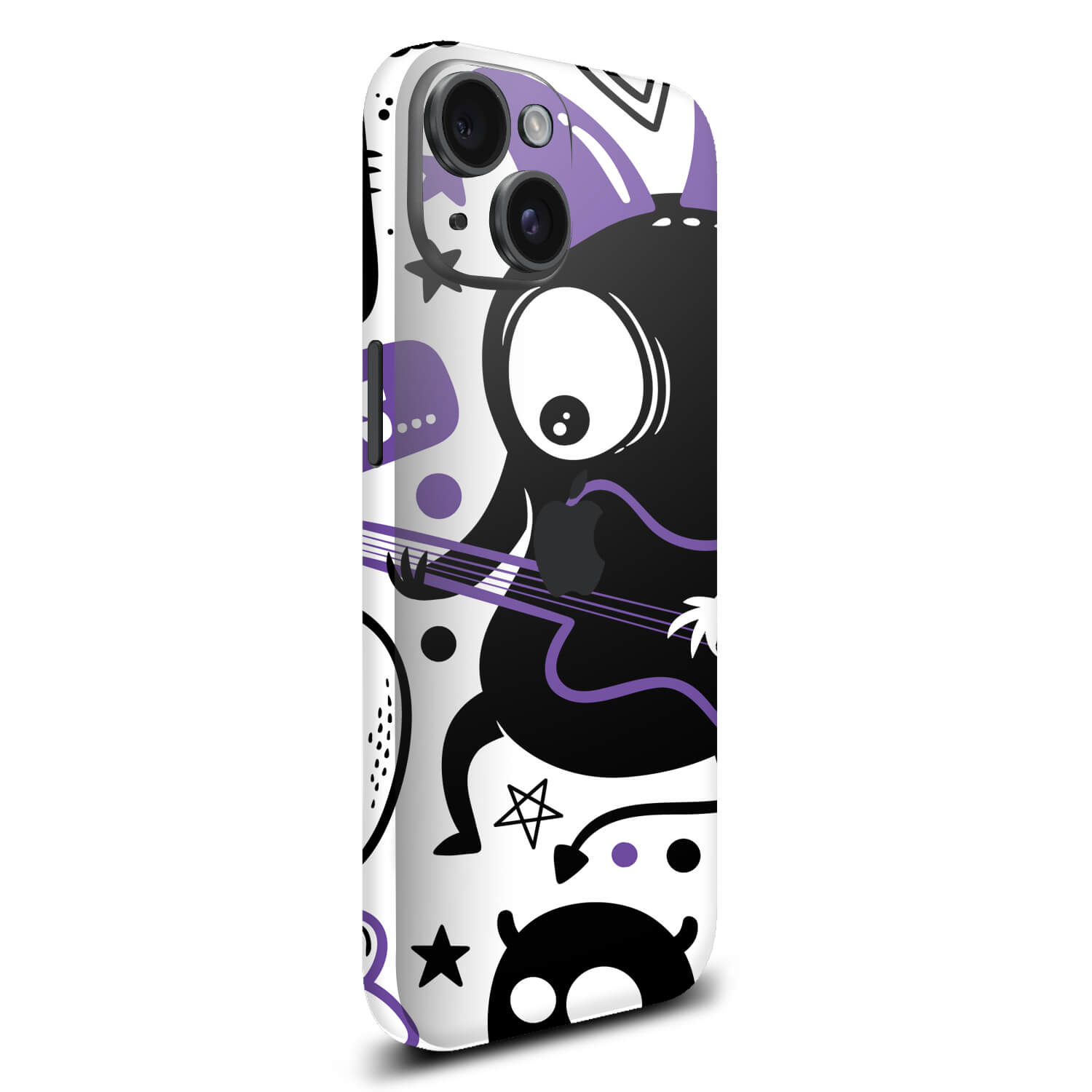 iPhone 15 Plus Doodles monster purple skins