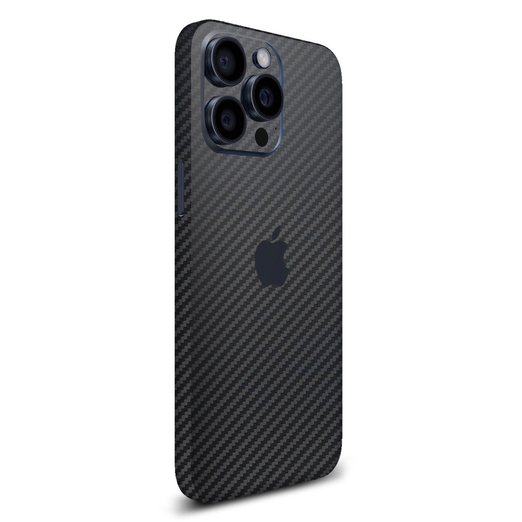 iPhone 15 Pro Black carbon fibre skins