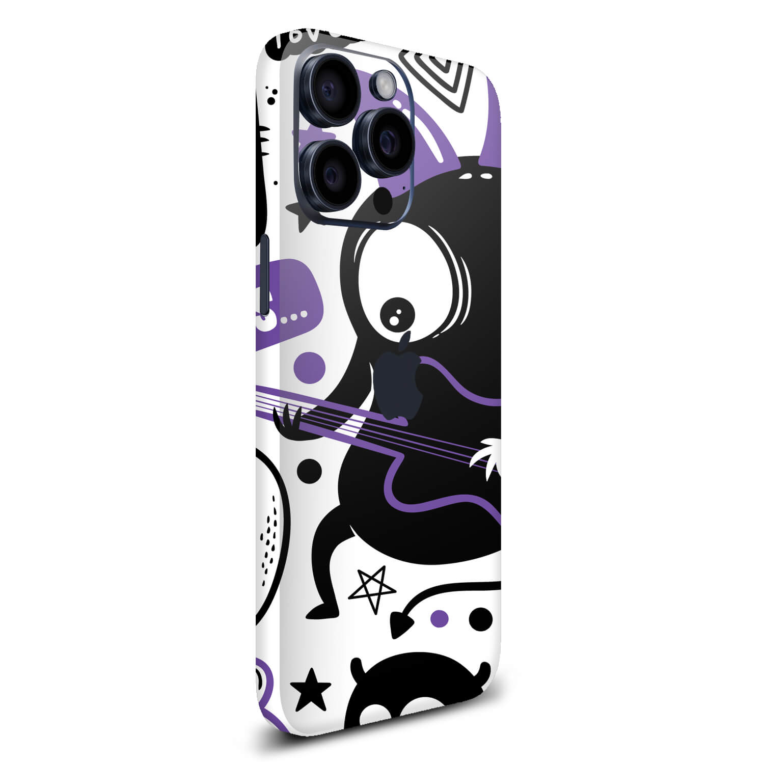 iPhone 15 Pro Max Doodles monster purple skins