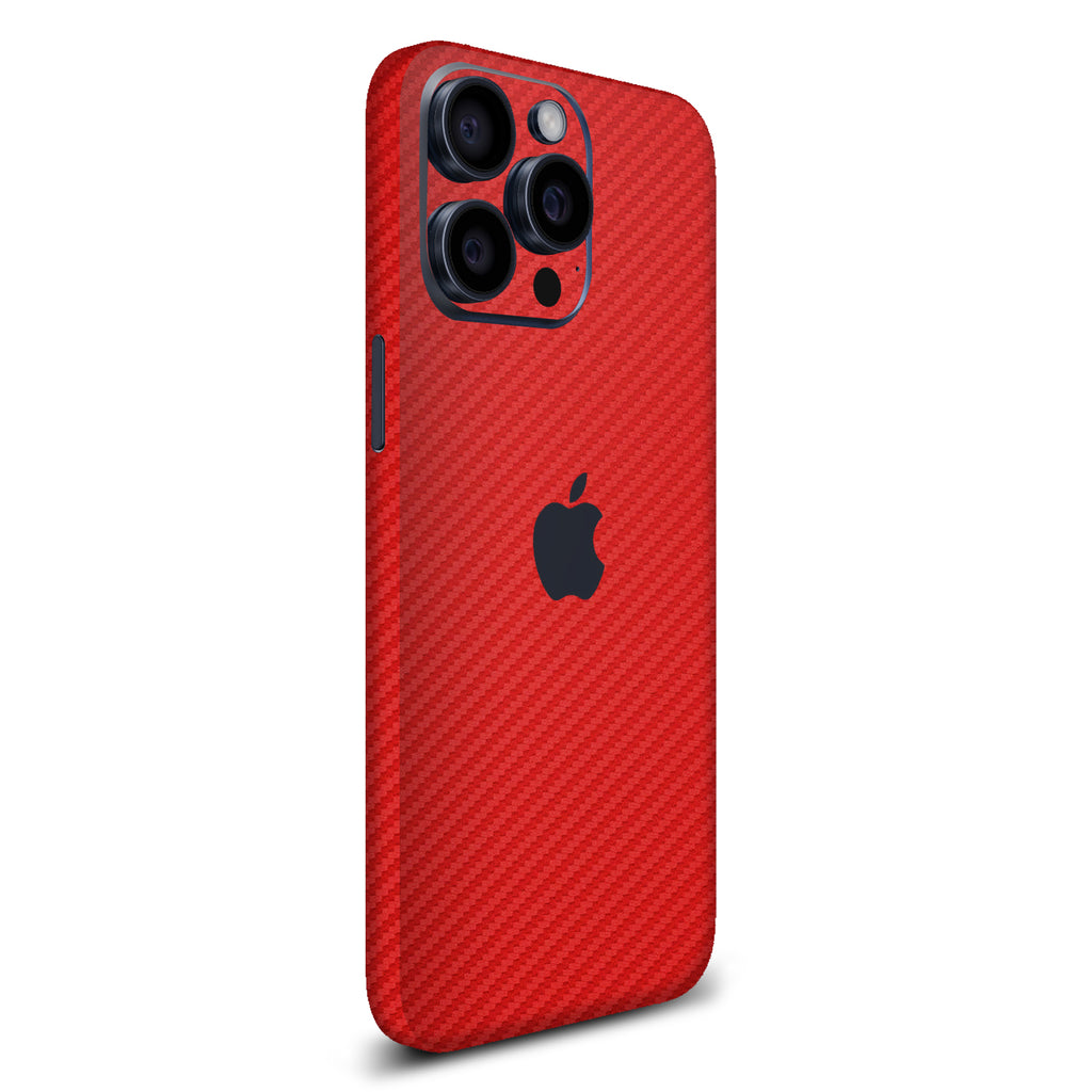 iPhone 15 Pro Max Red carbon fibre skins