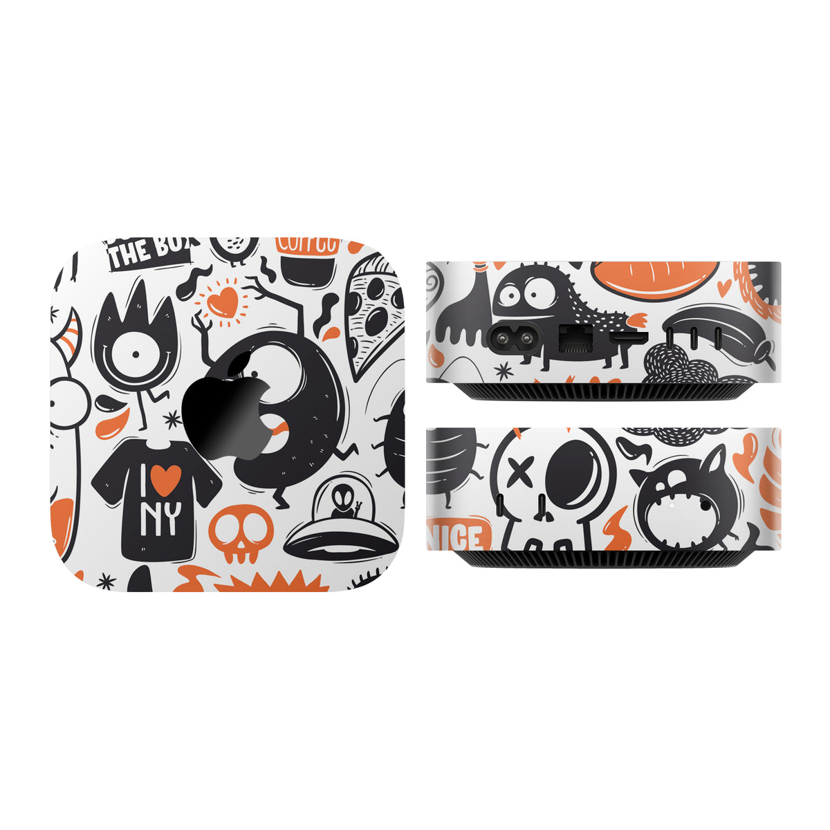 mac mini skins and wraps m4 m5 m6 monsters orange