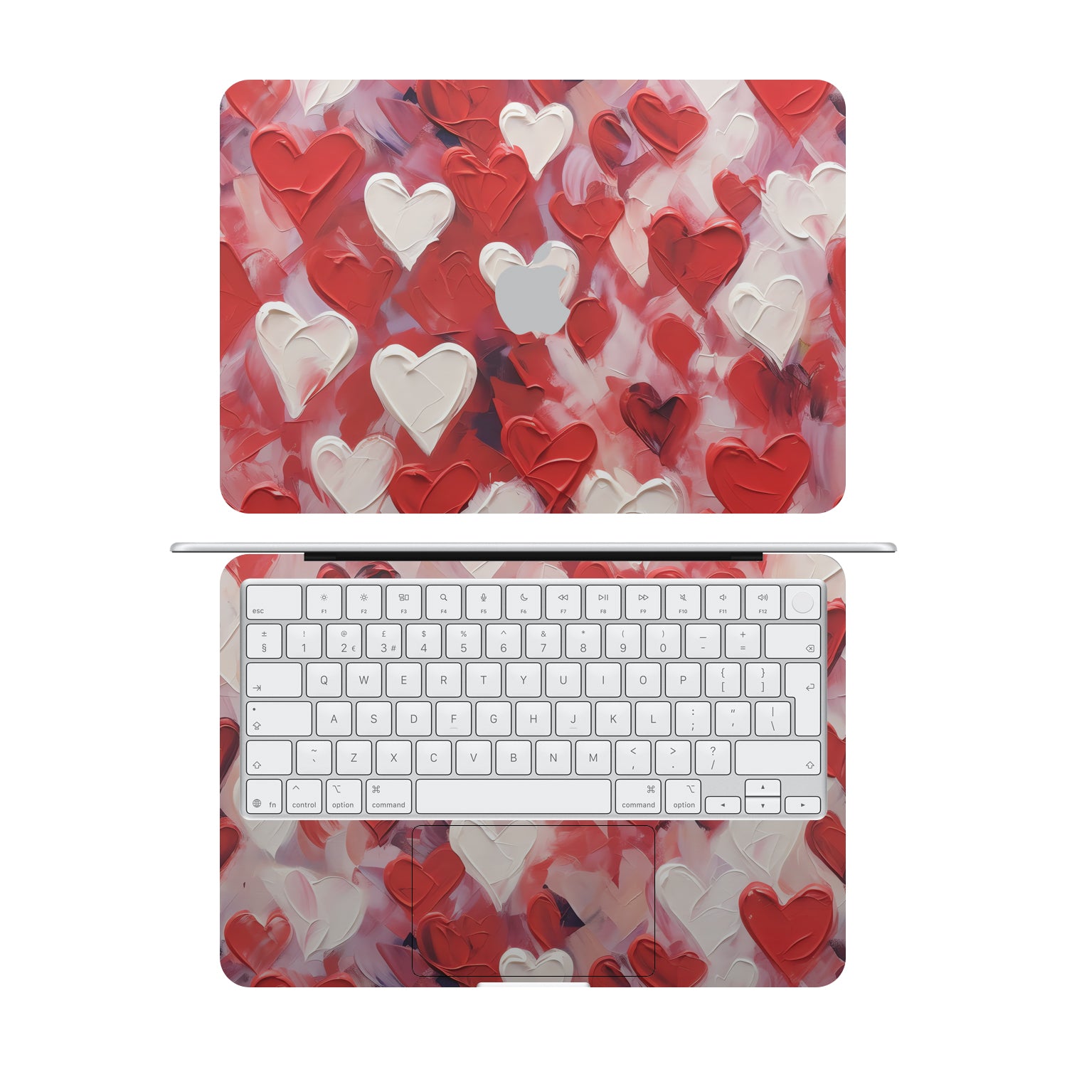 macbook neo love hearts skins and wraps