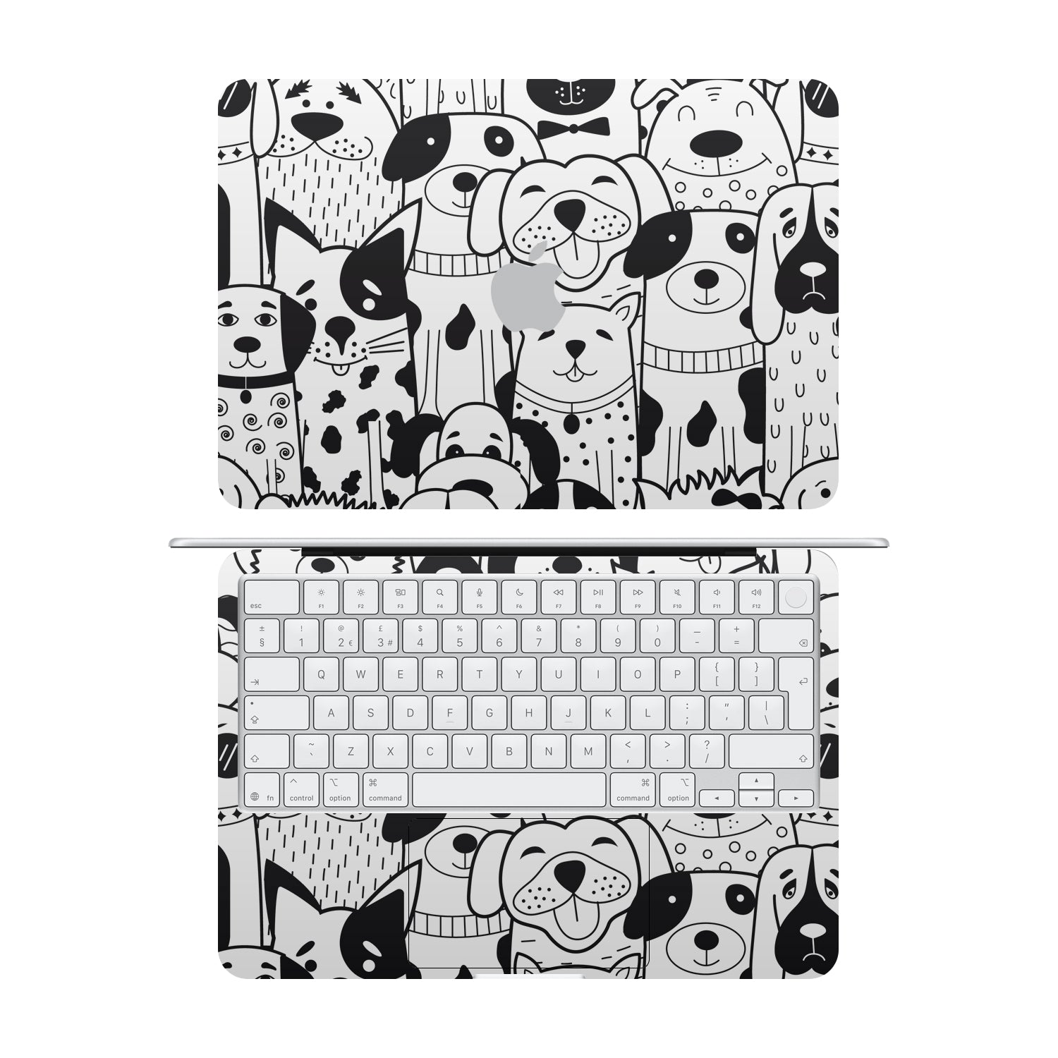 macbook neo doodles dogs skins and wraps