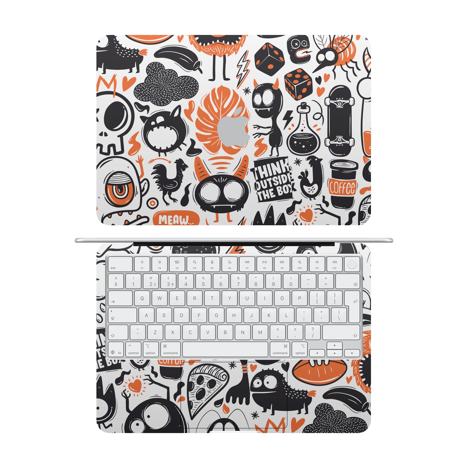 macbook neo monsters orange skins and wraps