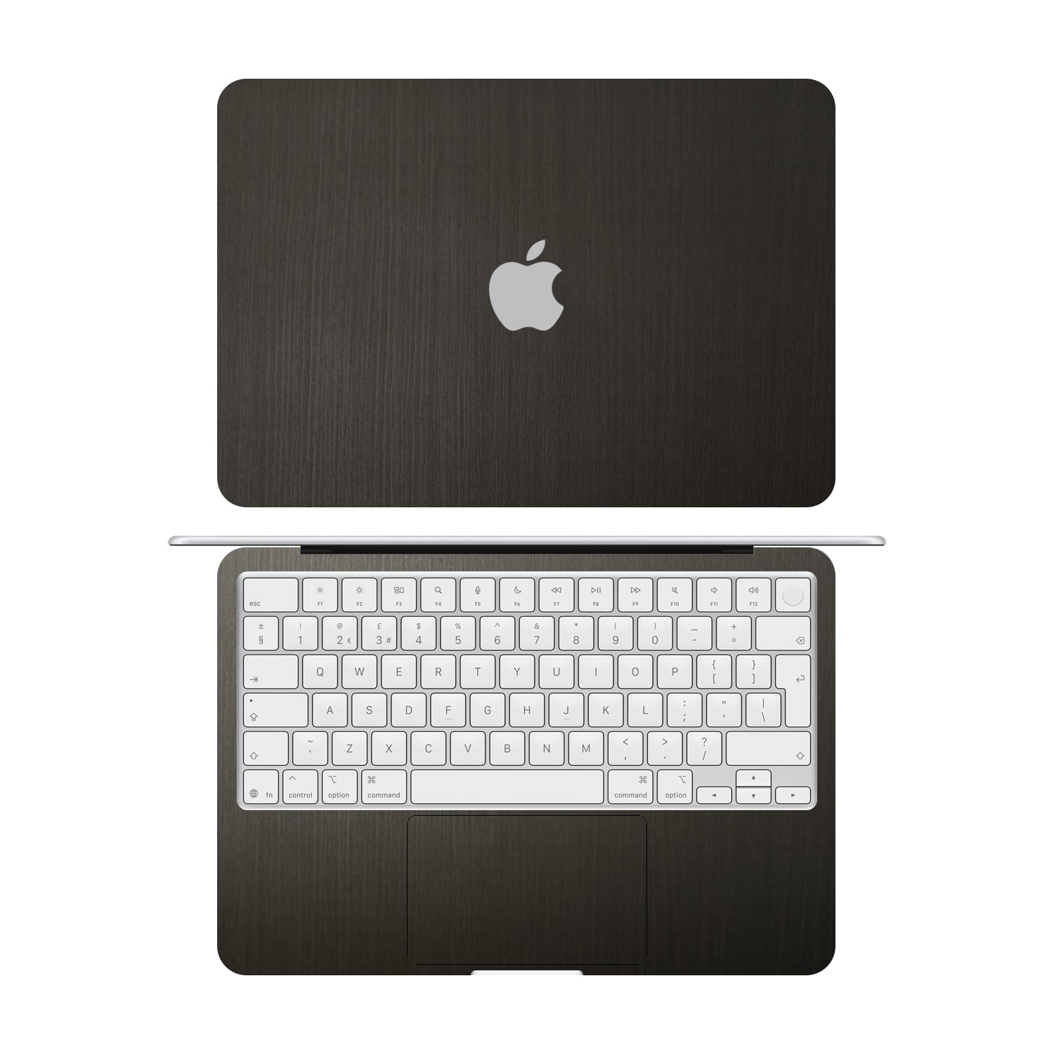 macbook neo silverblack wood skins and wraps
