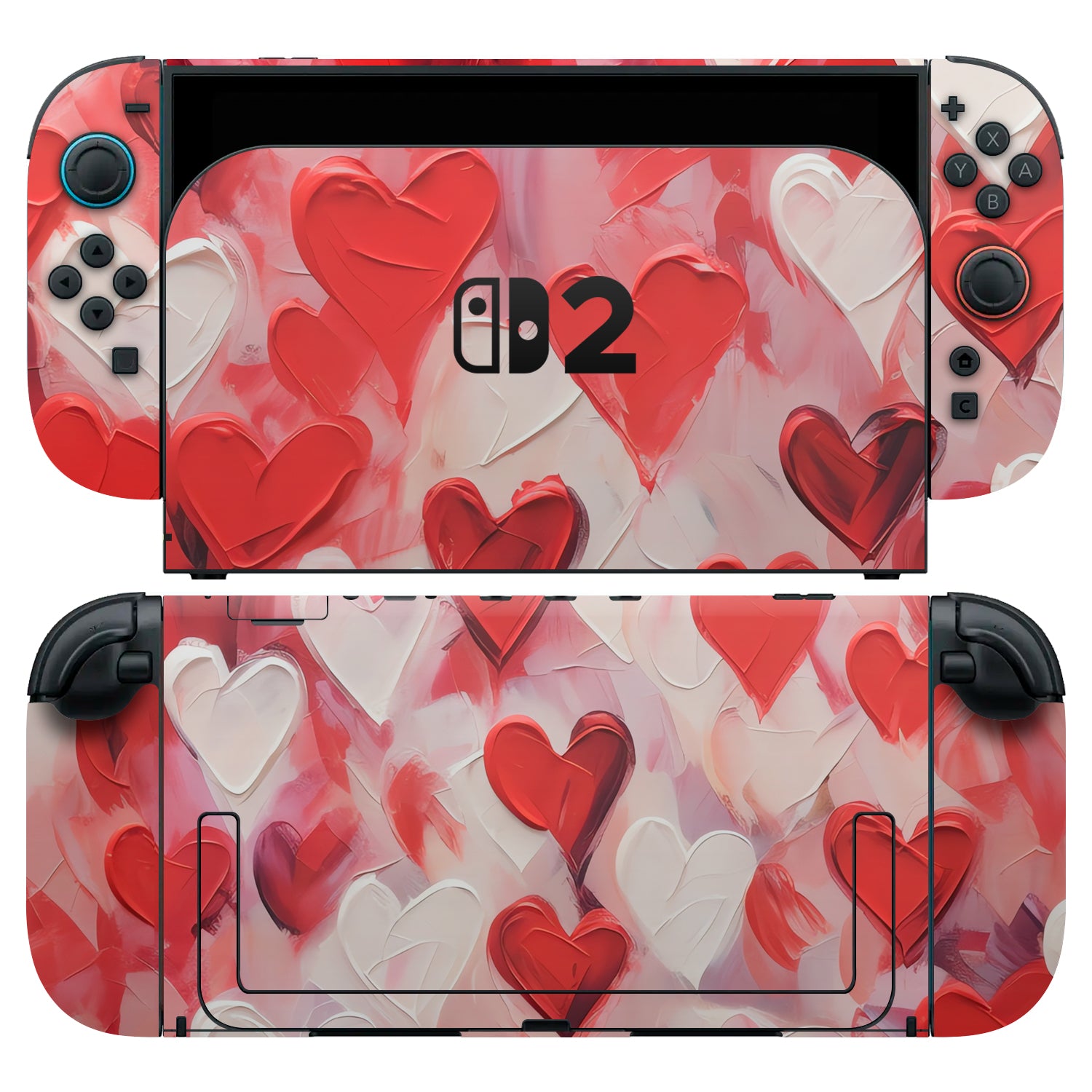 nintendo switch 2 love hearts skins and wraps