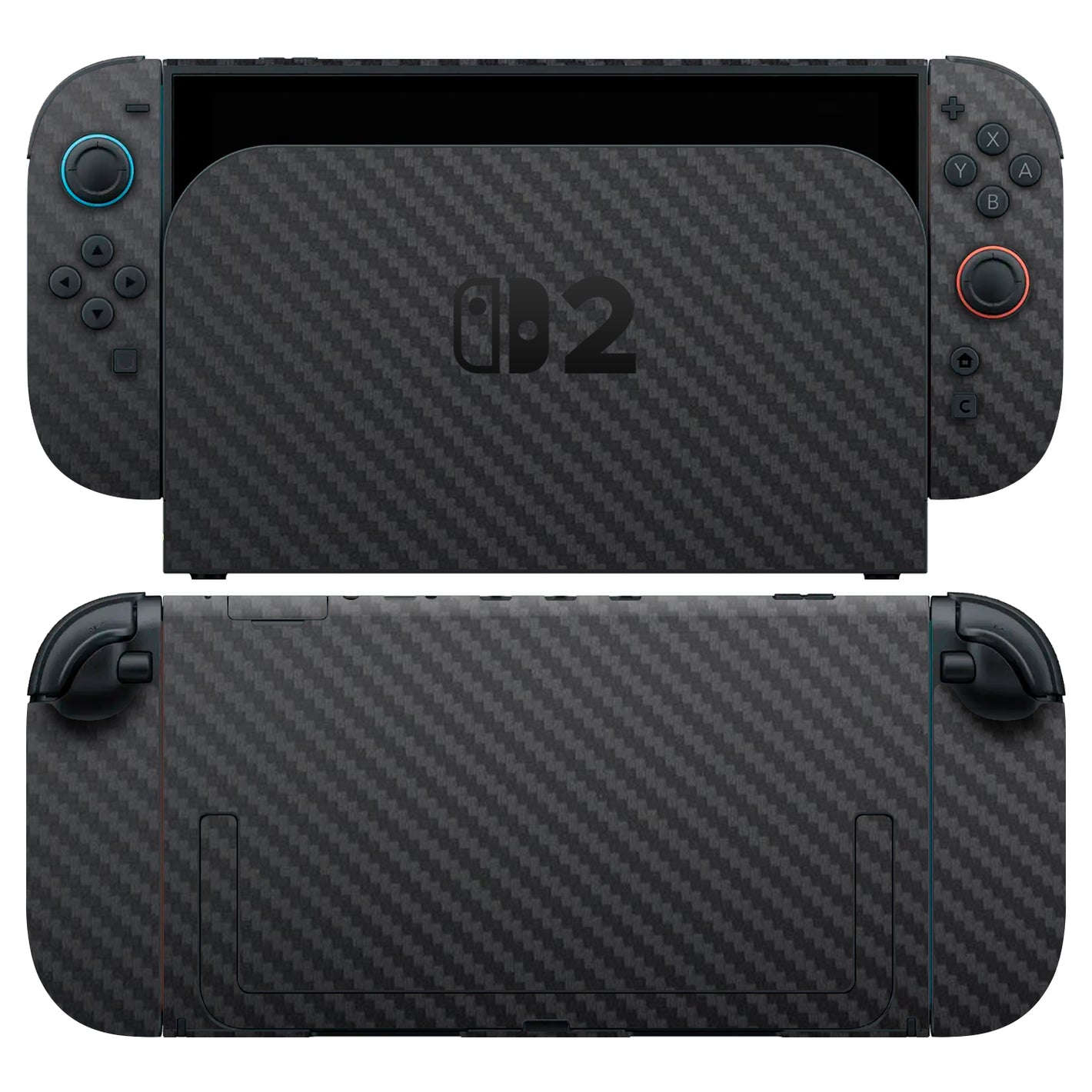 nintendo switch 2 black carbon skins and wraps