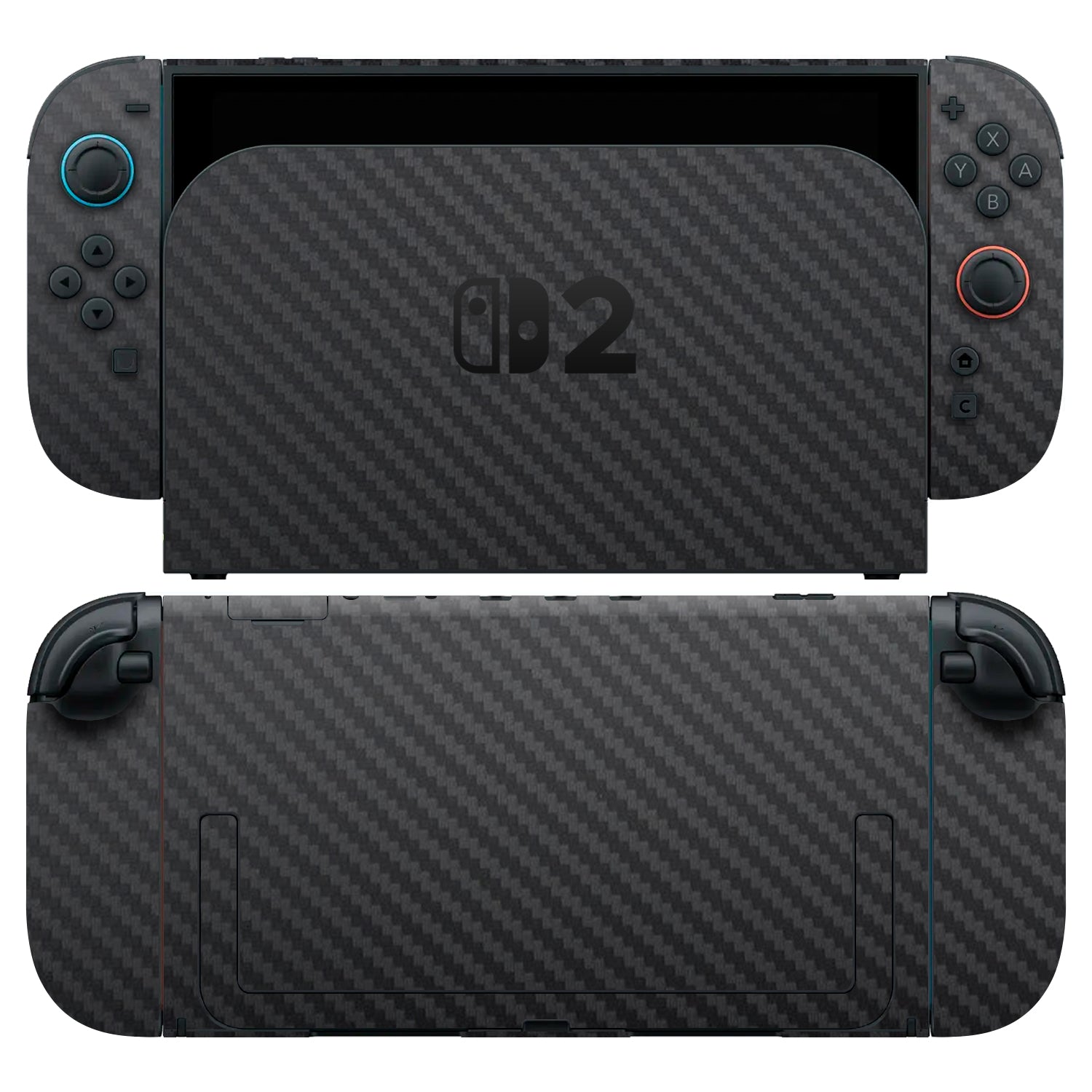 nintendo switch 2 black carbon skins and wraps