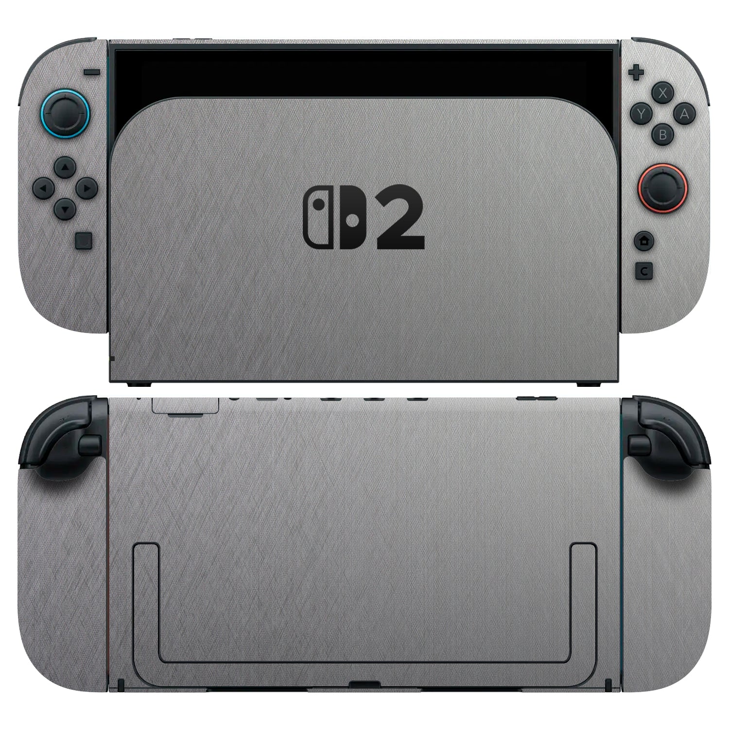 nintendo switch 2 brushed aluminium skins and wraps