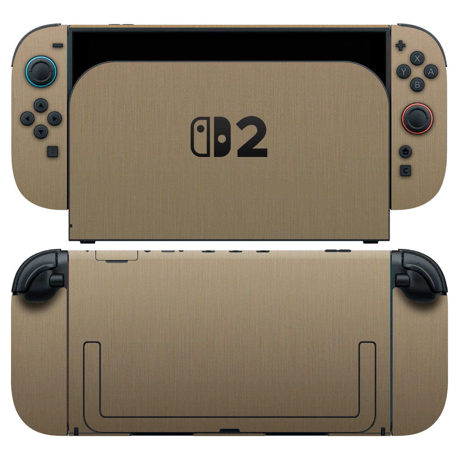 nintendo switch 2 brushed gold skins and wraps