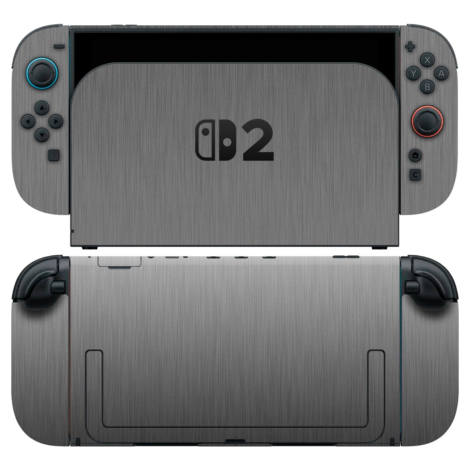 nintendo switch 2 brushed titanium skins and wraps