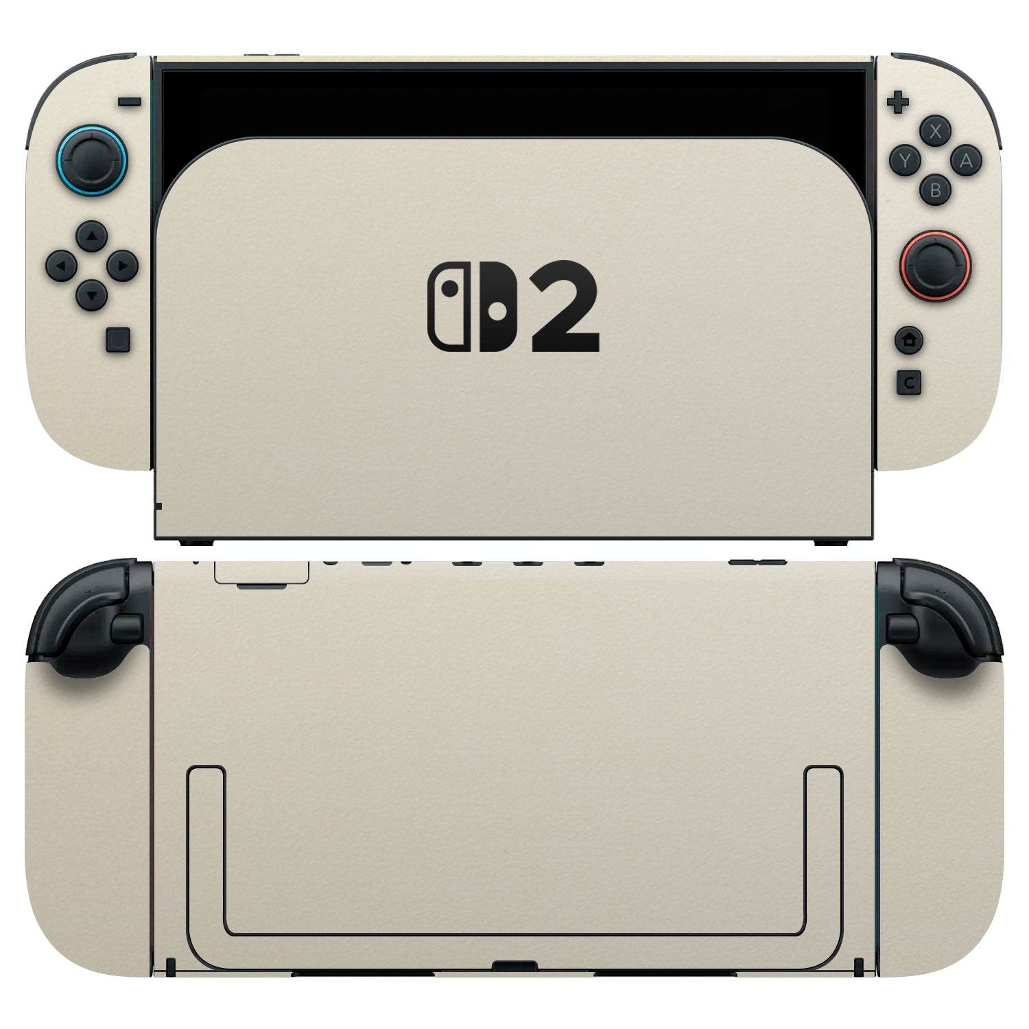 nintendo switch 2 textured matt cream skins and wraps