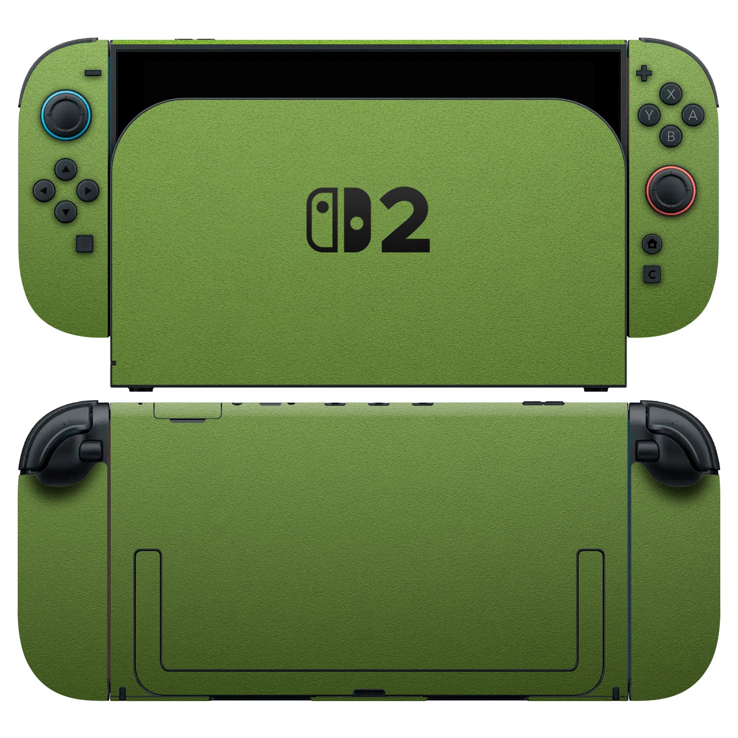 nintendo switch 2 textured matt green skins and wraps