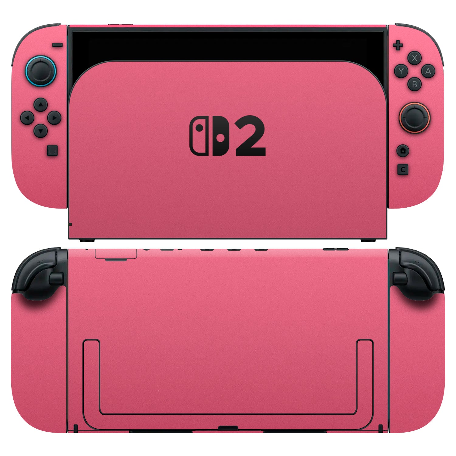 nintendo switch 2 textured matt pink skins and wraps