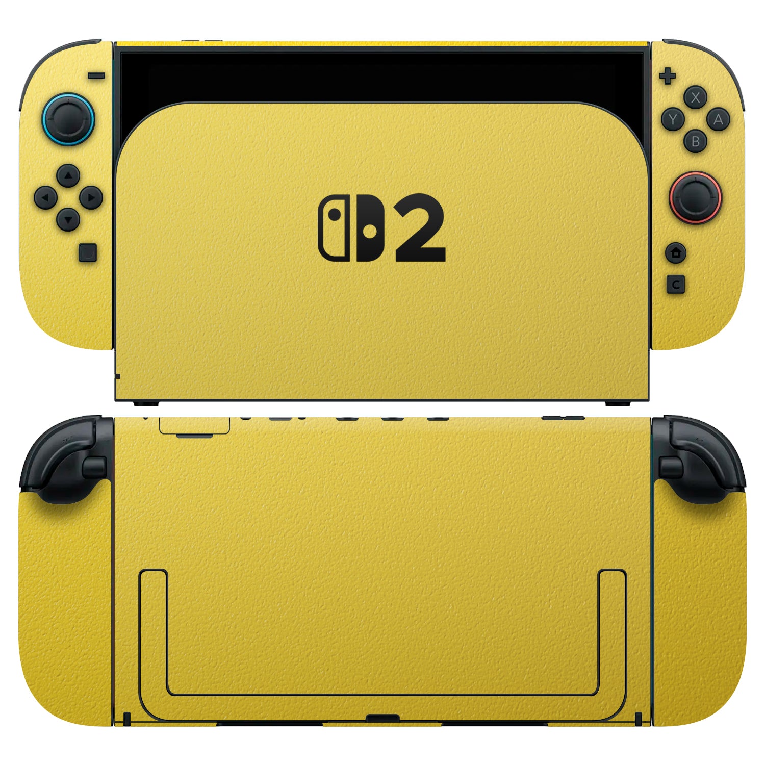 nintendo switch 2 textured matt yellow skins and wraps