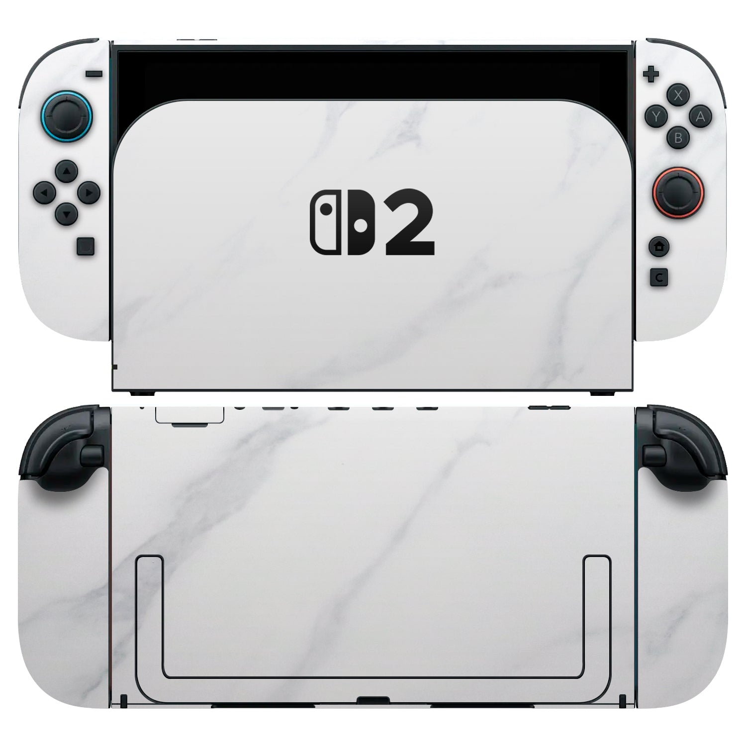 nintendo switch 2 white marble skins and wraps