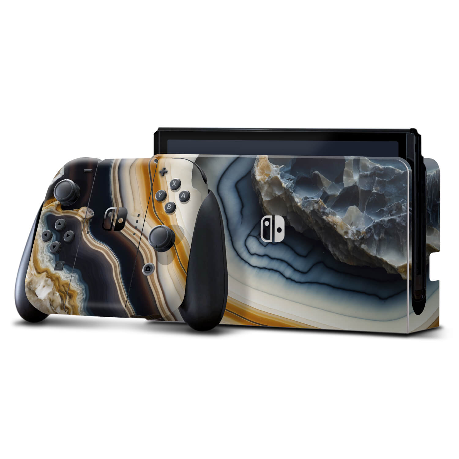 Nintendo Switch OLED Onyx geode skins