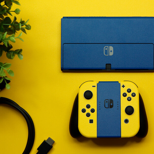 Nintendo Switch OLED Textured matt royal blue skins