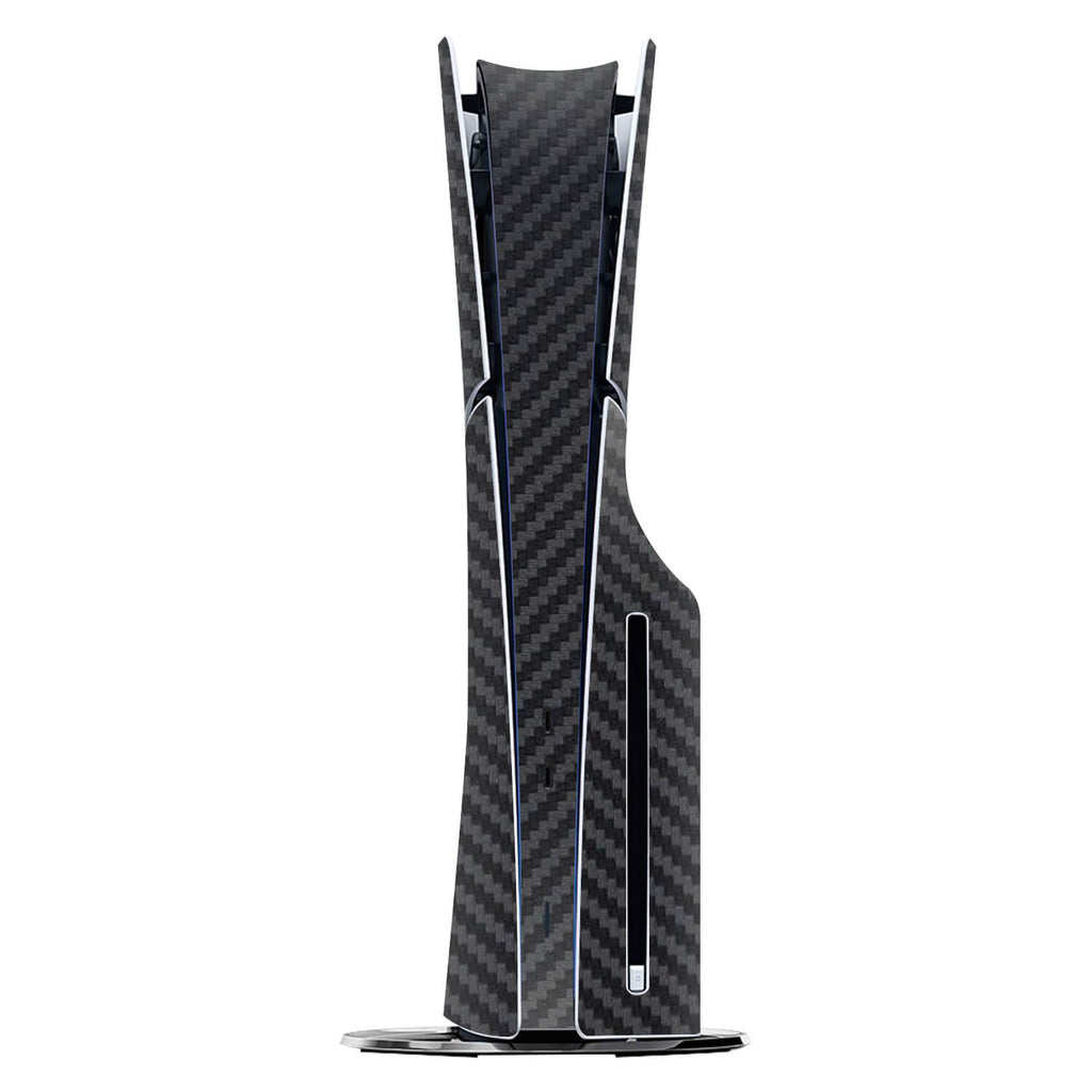 PS5 Slim (Disc Edition) Black carbon fibre skins