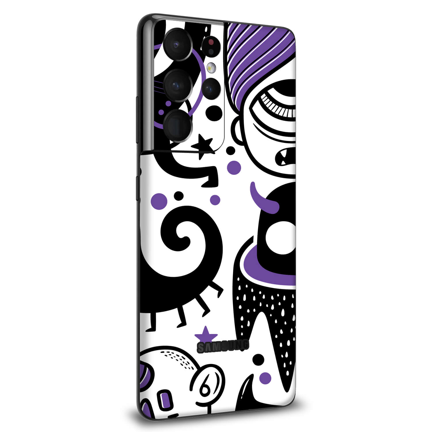 Samsung Galaxy S21 Ultra Doodles monster purple skins