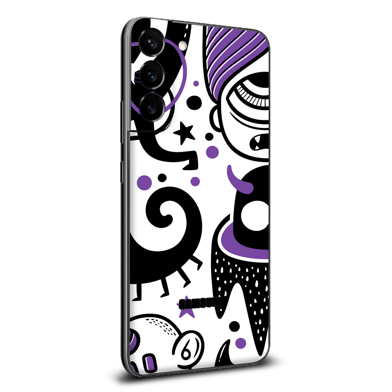 Samsung Galaxy S22 Plus Doodles monster purple skins