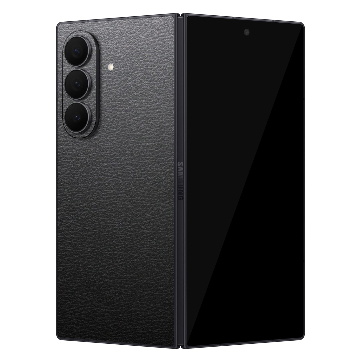 samsung galaxy z fold 7 black leather skins and wraps 