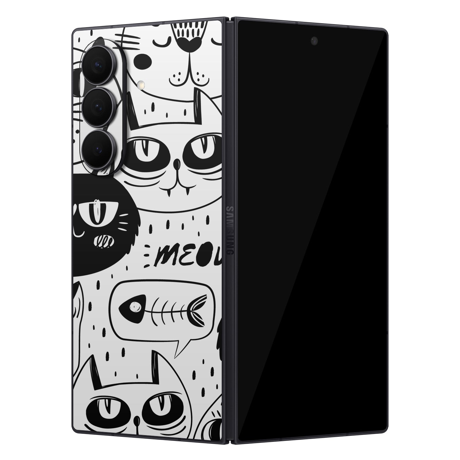 samsung galaxy z fold 7 doodles cats skins and wraps 