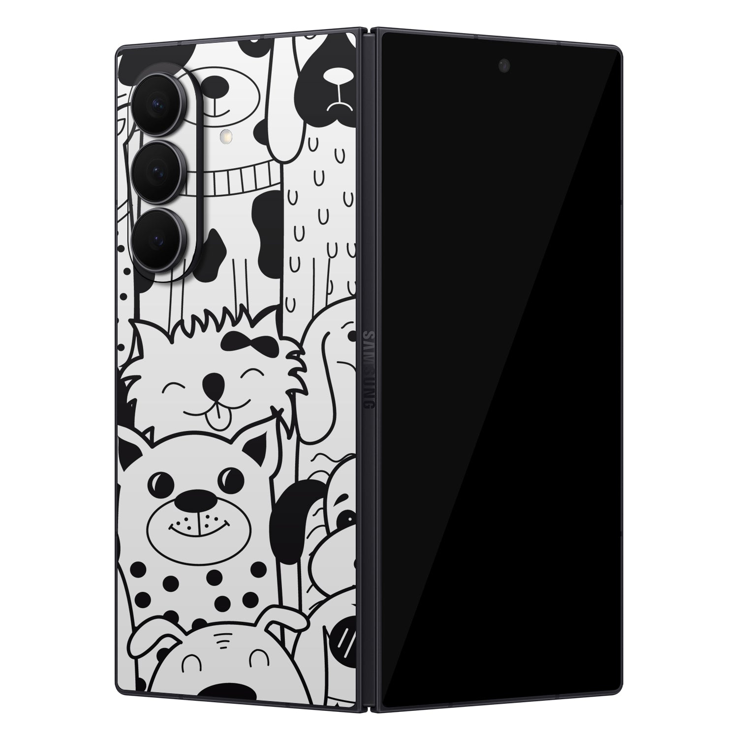 samsung galaxy z fold 7 doodles dogs skins and wraps 