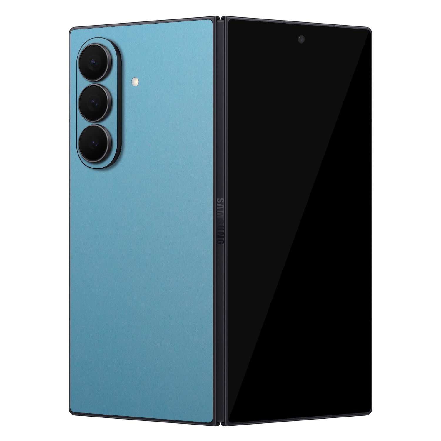 samsung galaxy z fold 7 textured matte light blue skins and wraps 
