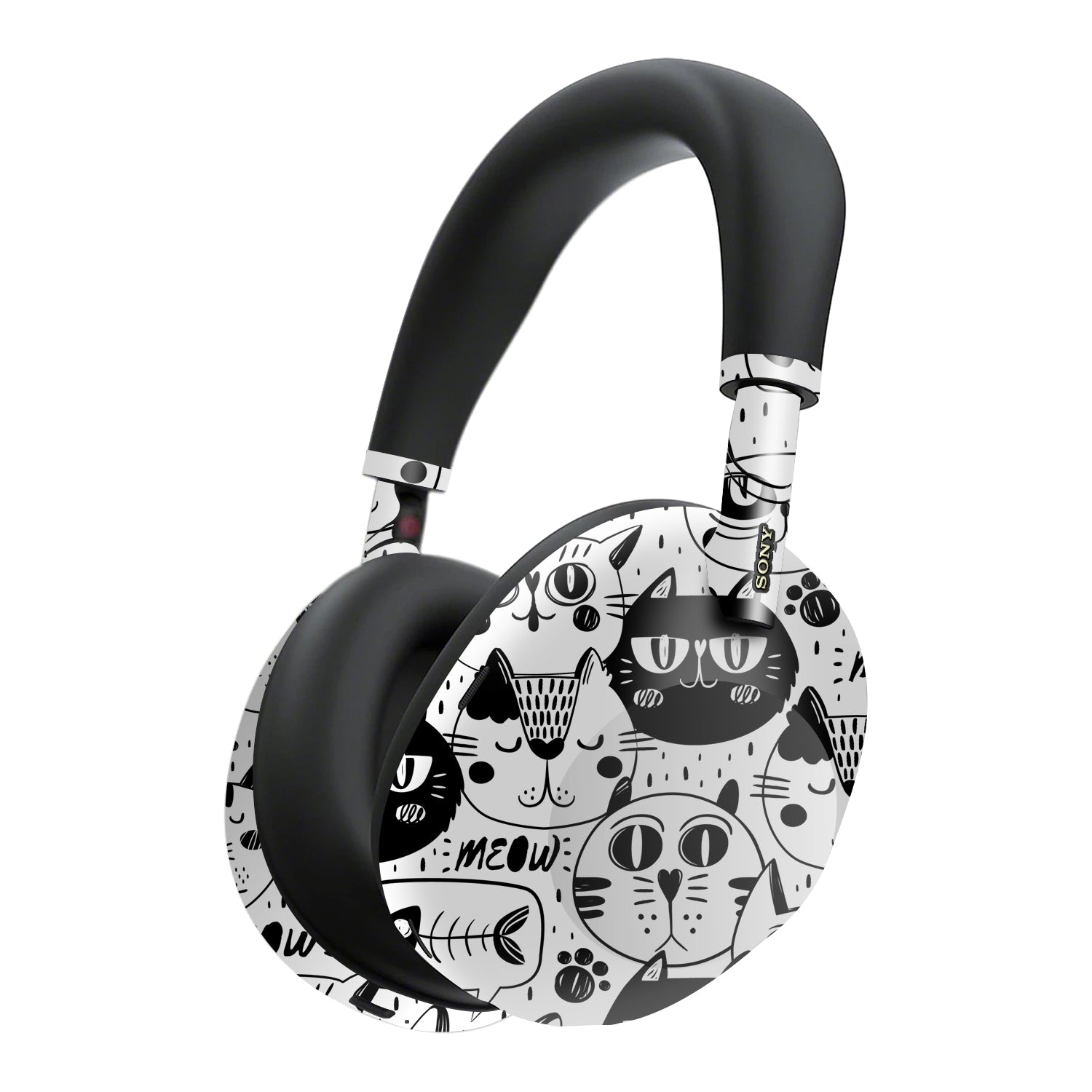 sony wh1000xm6 skins and wraps doodles cat