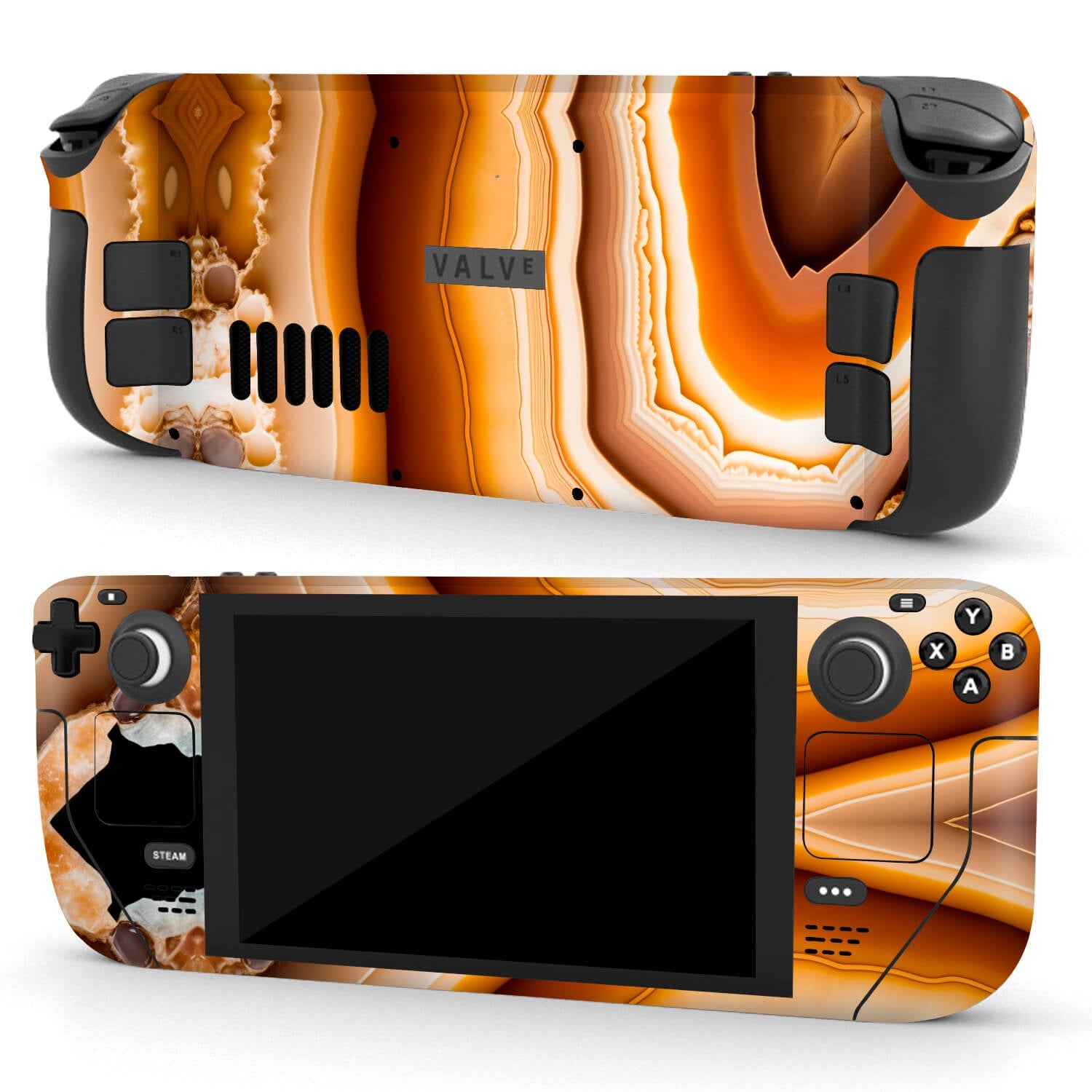 Steam Deck OLED Onyx amber skins